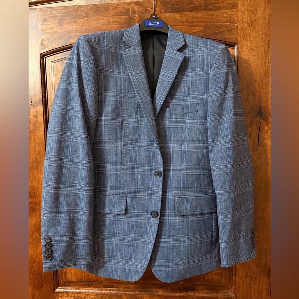 Apt. 9 Men's Navy Checkered Blazer